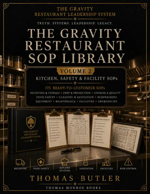 Gravity Restaurant SOP Library Volume 2 leather cover