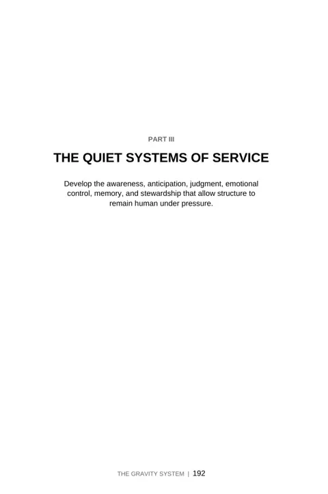 Systems of Service sample page: Part III The Quiet Systems of Service