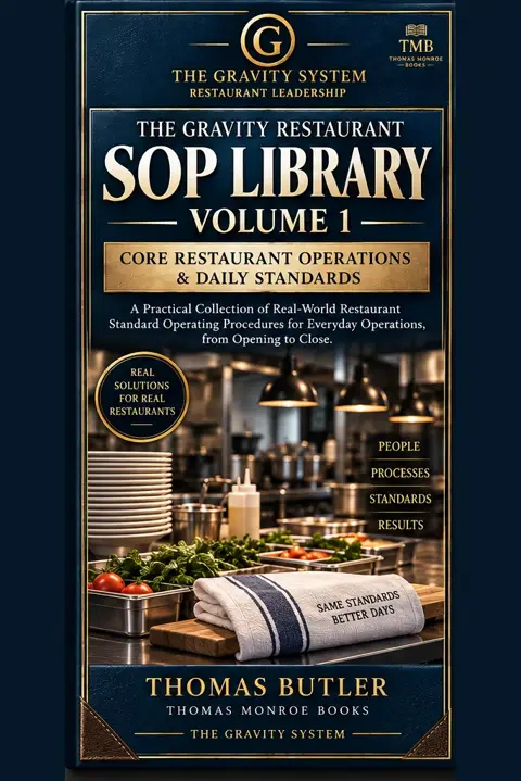Gravity Restaurant SOP Library Volume 1 leather cover