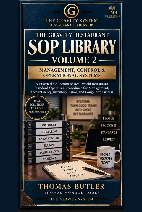 Gravity Restaurant SOP Library Volume 2 leather cover