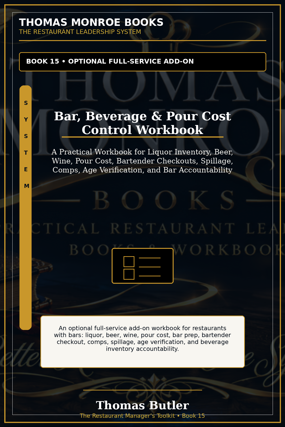 Bar, Beverage & Pour Cost Control Workbook cover