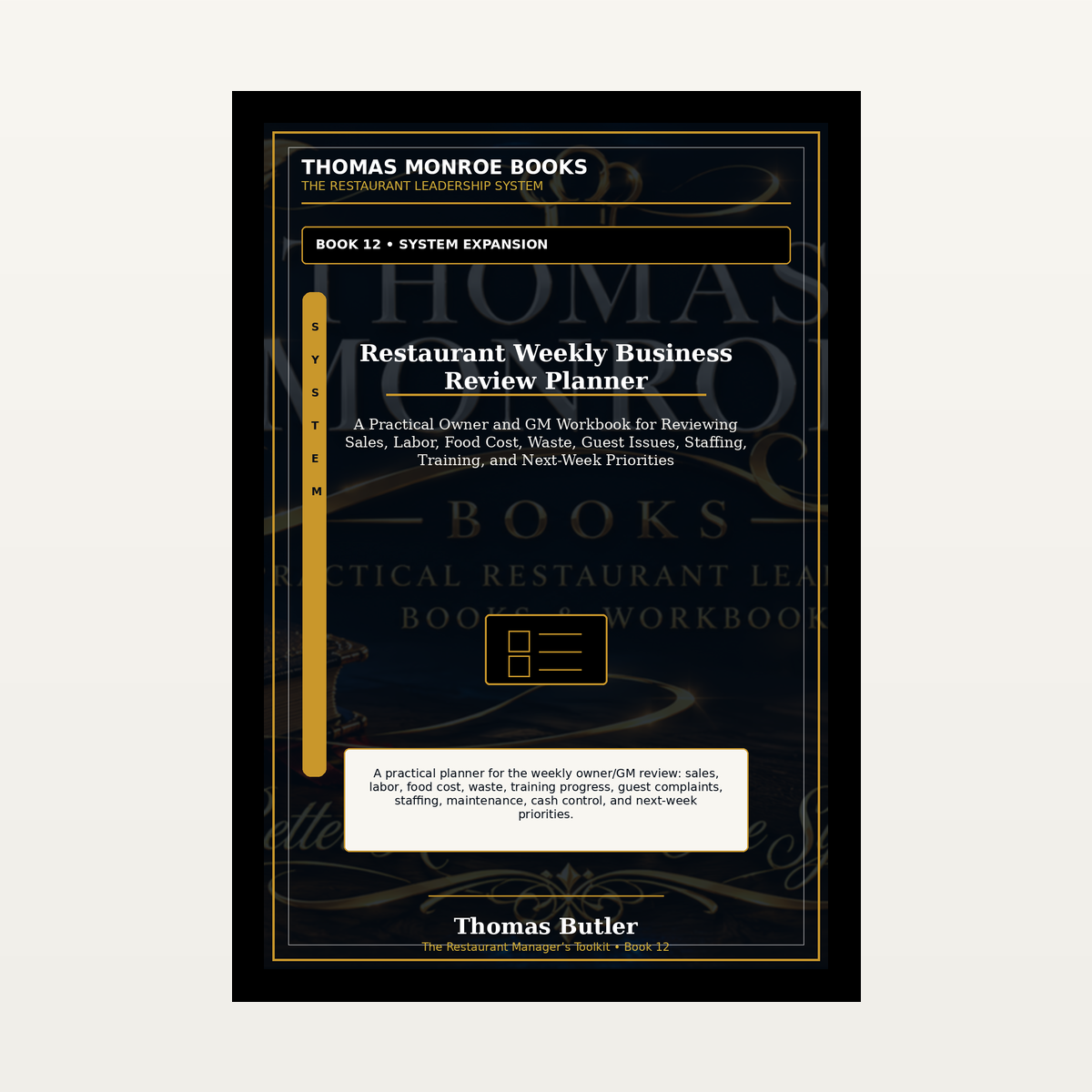 Restaurant Weekly Business Review Planner product image